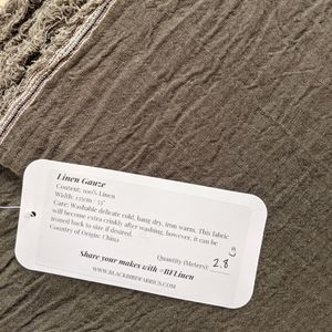 Linen Gauze Fabric, Olive, 2.8 meters